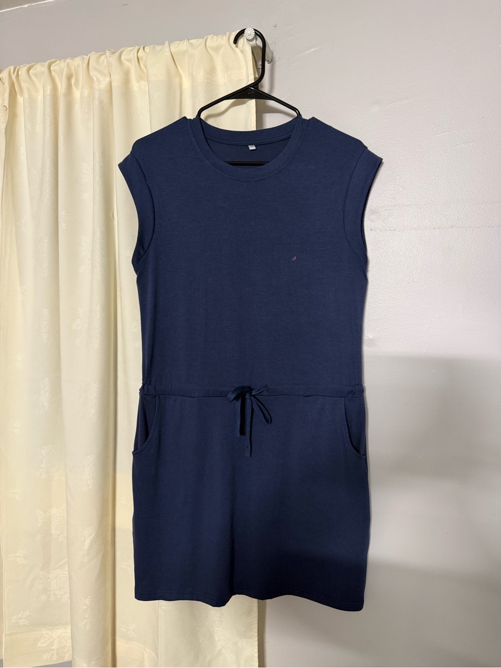 Amazon Navy Sleeveless Drawstring Pocket Romper